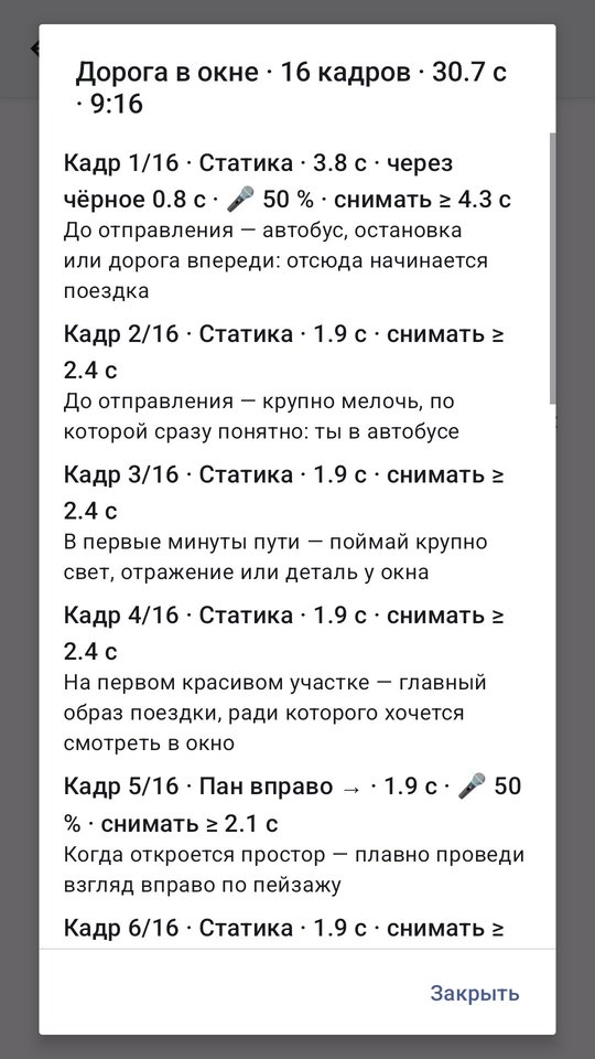 Раскадровка рецепта